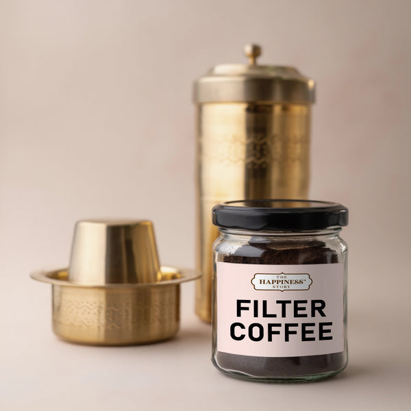 Coffee Delight Gift Hamper with filter coffee and brass hamper