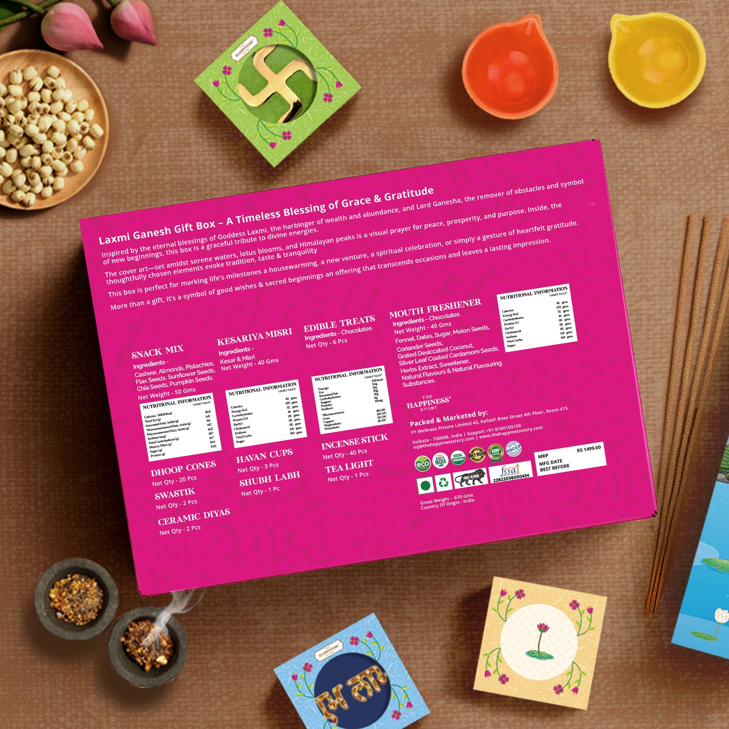 Lakshmi Ganesh Prosperity Gift Box – Back view of festive hamper with packaging details