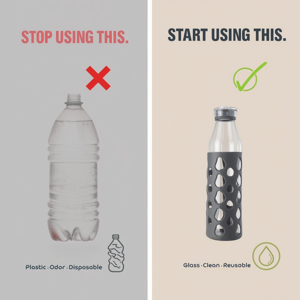 Eco-Friendly Glass Water Bottle with Silicone Sleeve