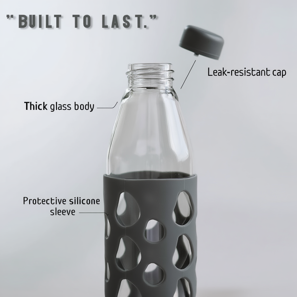 Eco-Friendly Glass Water Bottle with Silicone Sleeve