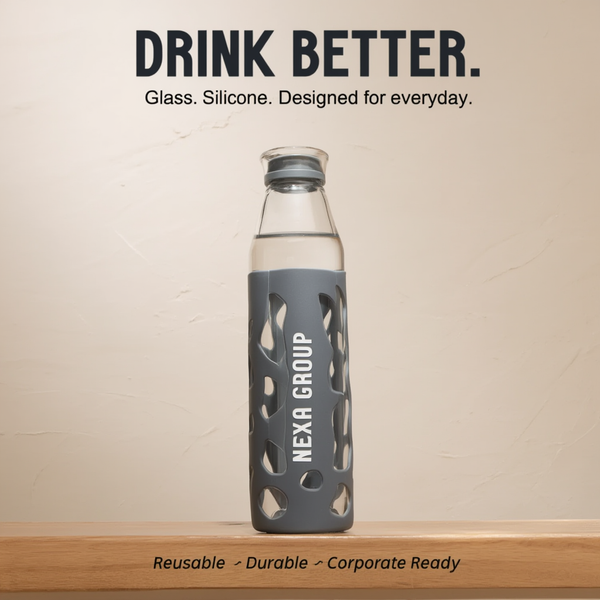 Eco-Friendly Glass Water Bottle with Silicone Sleeve