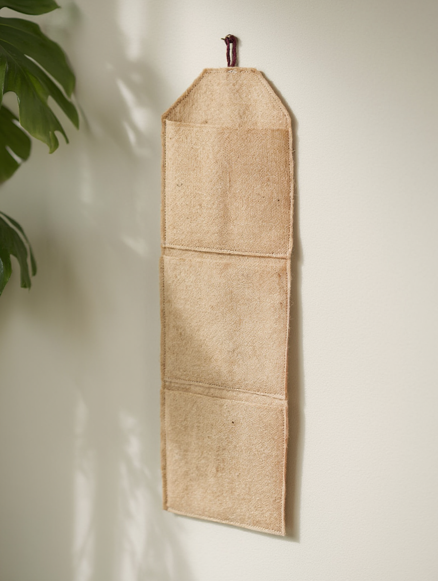 Eco-Friendly Jute Wall Hanging Organizer (3 Compartments)