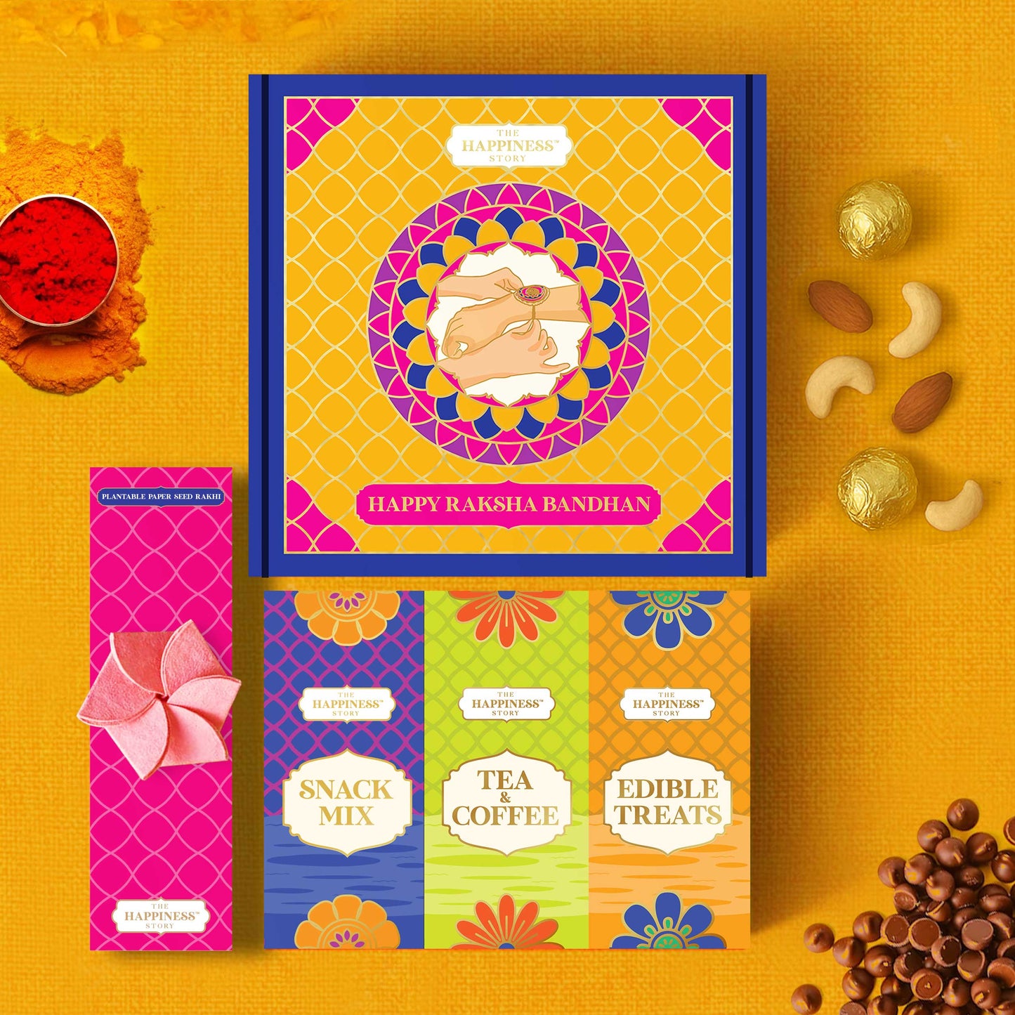Raksha-Bandhan Gift Box - 3 Combo Items with Plantable Rakhi