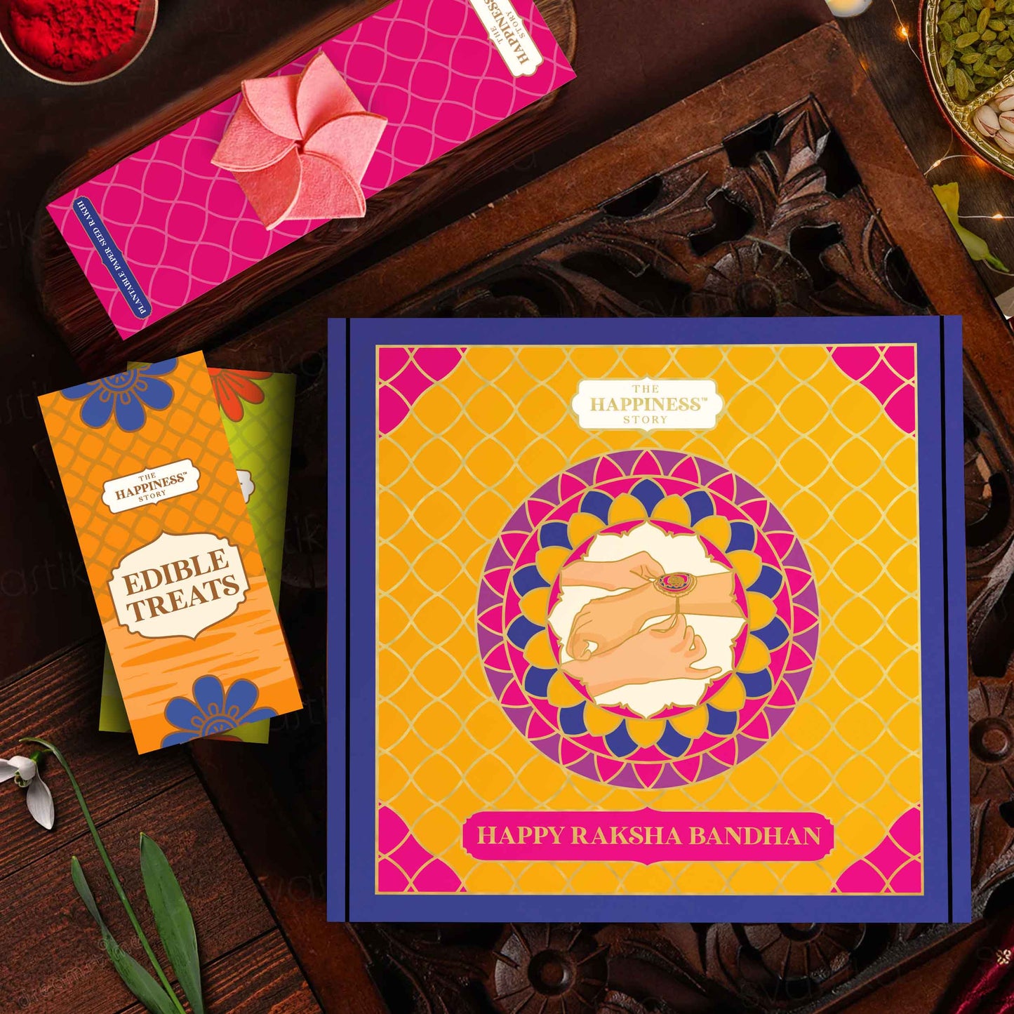 Raksha-Bandhan Gift Box - 3 Combo Items with Plantable Rakhi