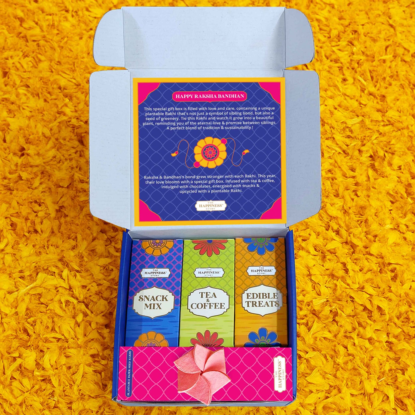 Raksha-Bandhan Gift Box - 3 Combo Items with Plantable Rakhi