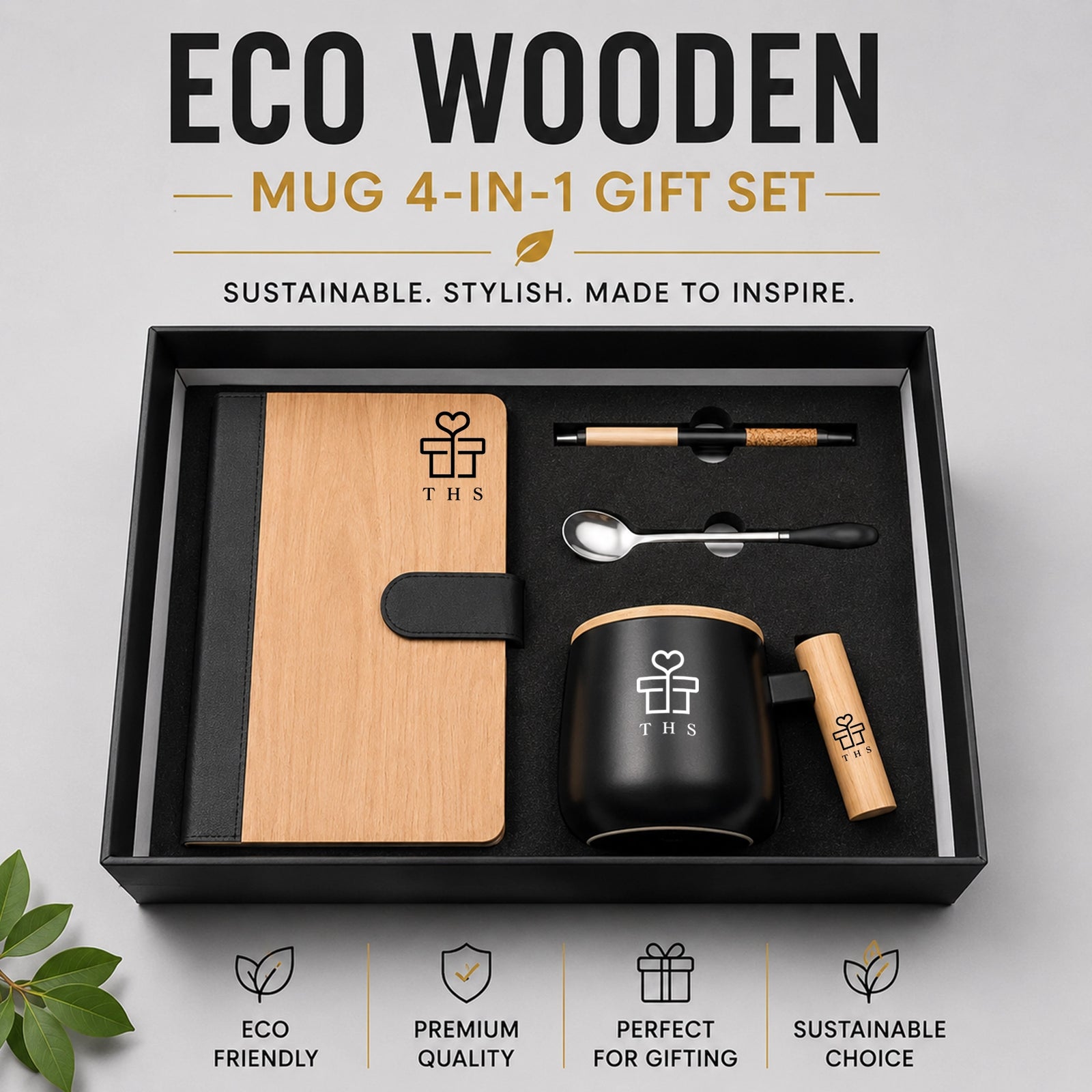 Eco Wooden 4-in-1 Corporate Gift Hamper