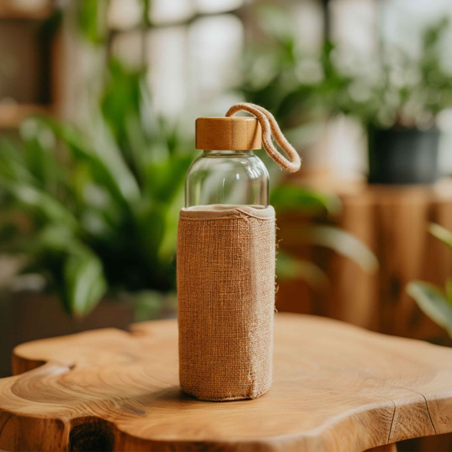 Glass Bottle with Jute Sleeve