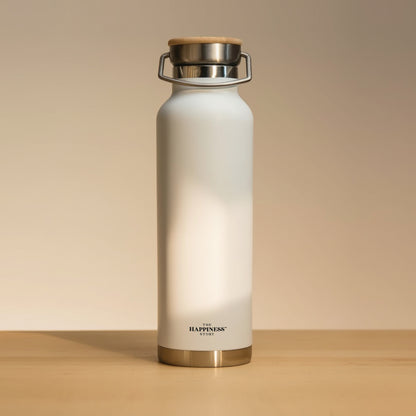 Clean white design with premium stainless steel construction—built for daily hydration and long-term use.