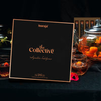 The Collective tea gift box with 5 organic teas in test tubes and personalized message card
