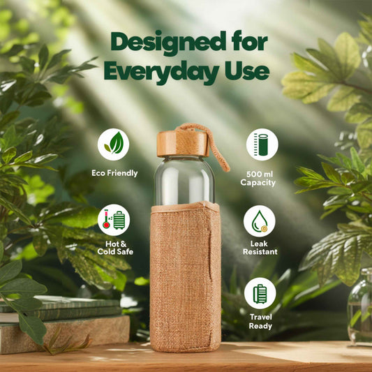 Glass Bottle with Jute Sleeve