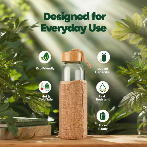 Glass Bottle with Jute Sleeve