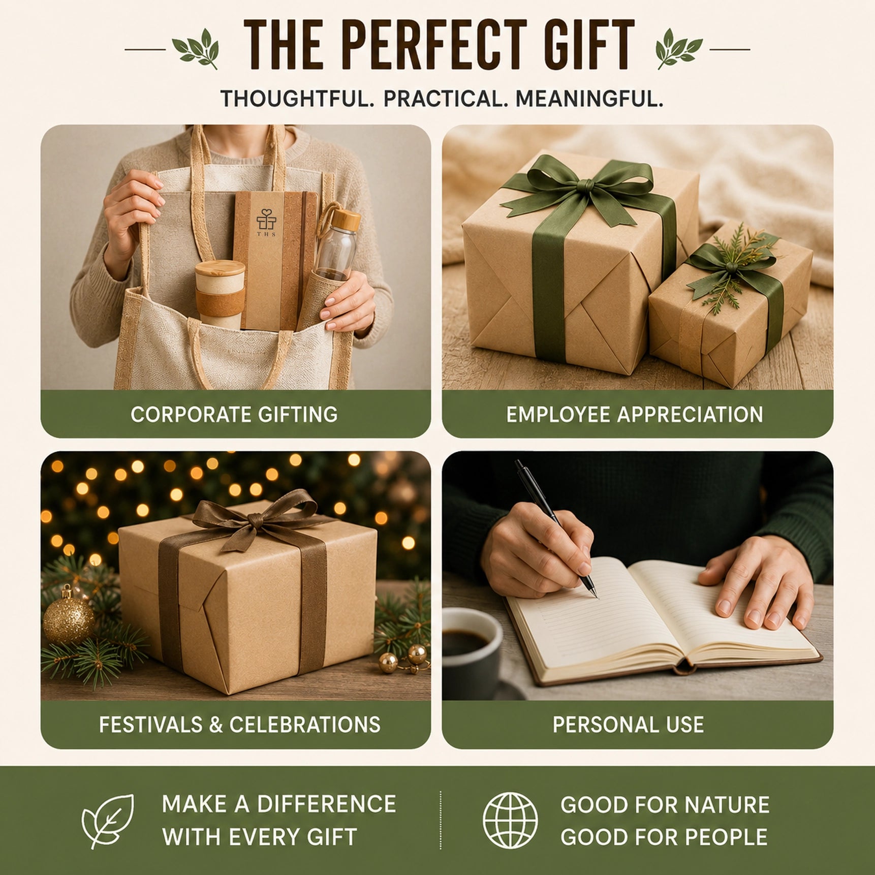 Eco Cork Nature jute gift set for corporate gifting, employee appreciation, festive and personal use with reusable eco-friendly materials