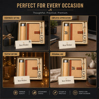 Bamboo Luxe gift set for corporate gifting, employee appreciation, festive and personal use, shown with Best Wishes greeting card