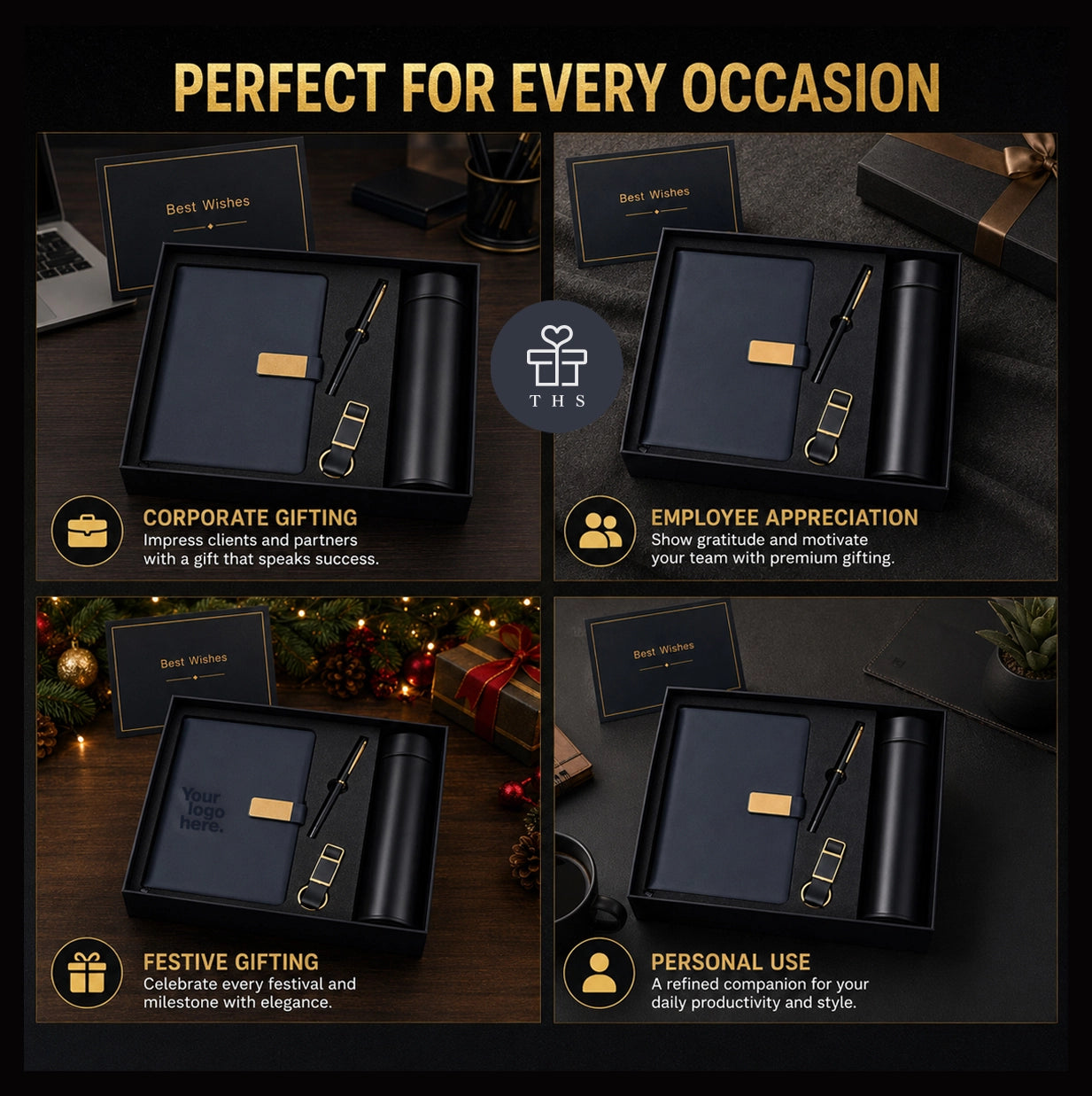 Premium navy gift set for corporate gifting, employee appreciation, festive and personal use
