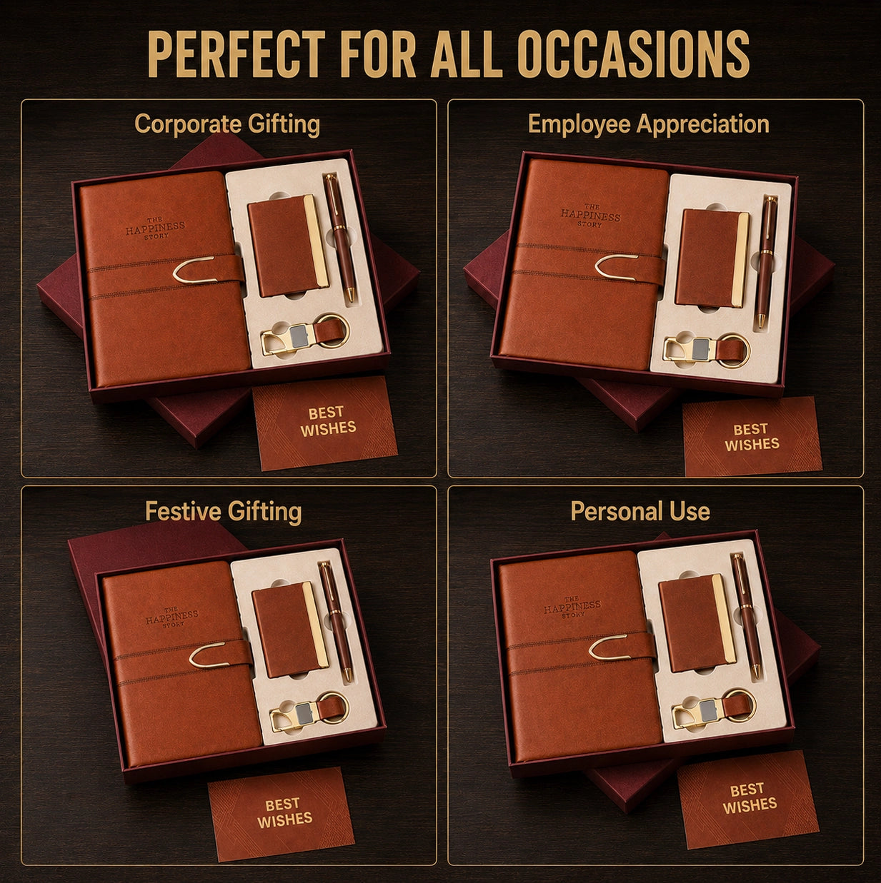 Elite Curve Pro 4-in-1 executive gift set shown for corporate gifting, employee appreciation, festive gifting and personal use