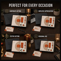 Semi circle lock notebook corporate gift set shown for corporate gifting, employee appreciation, festive gifting and personal use