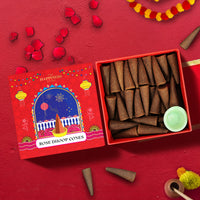 Rose-Scented Dhoop Cones (Pack of 40)