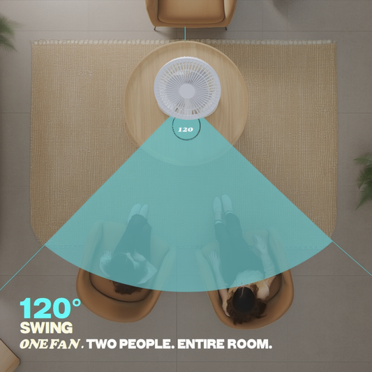 Silent Desk Fan with 120° Auto-Swing