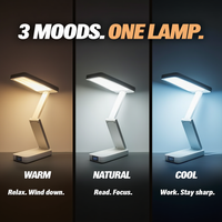 Foldable & Rechargeable LED Desk Lamp with Digital Clock