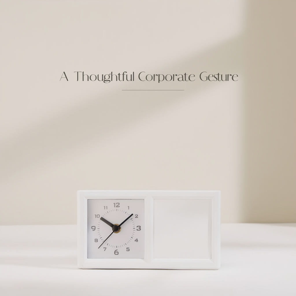 Custom Desk Table Clock with Pen Stand (Tabletop)