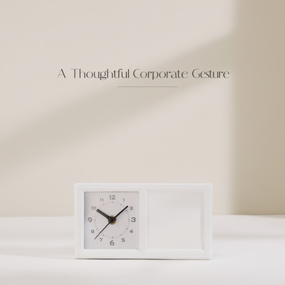 Custom Desk Table Clock with Pen Stand (Tabletop)