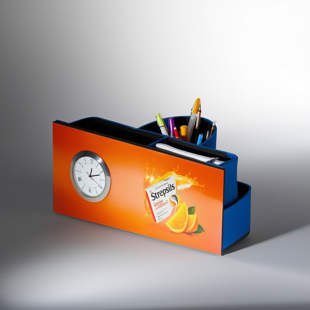 Tabletop Desk Clock with Pen Stand & Organizer