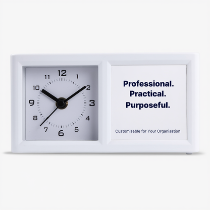 Custom Desk Table Clock with Pen Stand (Tabletop)