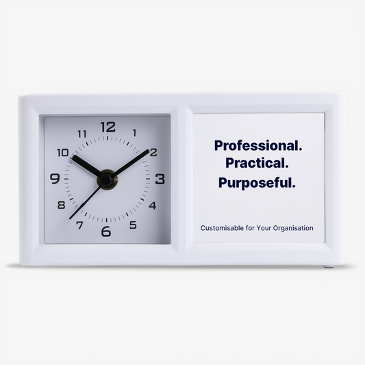 Custom Desk Table Clock with Pen Stand (Tabletop)