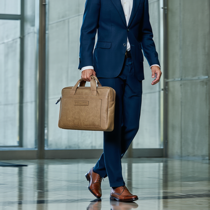 Police Premium Distressed Vegan-Leather Laptop Briefcase