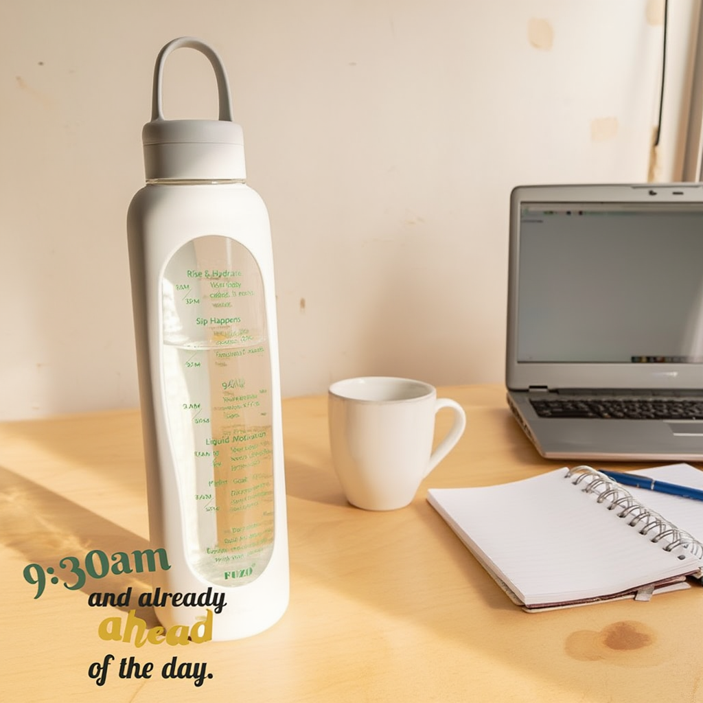 Motivational Glass Bottle | Hydration Tracker | 550ml