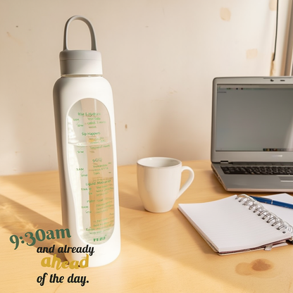 Motivational Glass Bottle | Hydration Tracker | 550ml