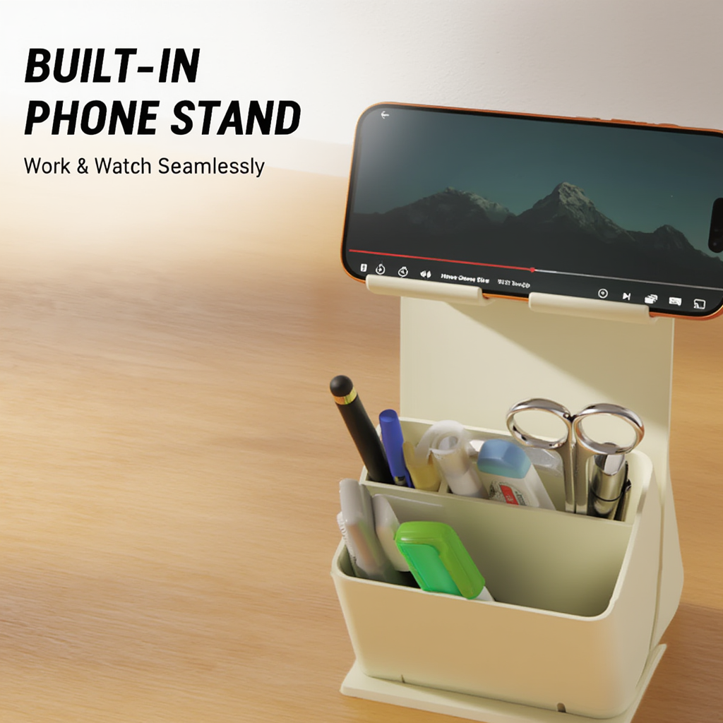 Desk Organizer with Phone Stand