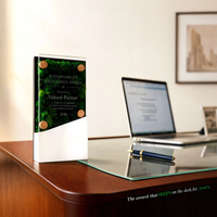 Preserved Botanical Award Plaque — Real Moss, Custom Engraved Acrylic Cover