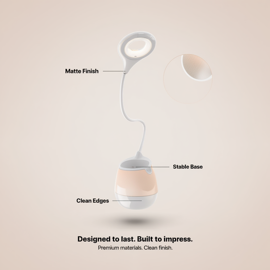 4-in-1 Multifunctional Desk Lamp with Reading Light, Ambient Night Light, Smartphone Holder and Pen Stand