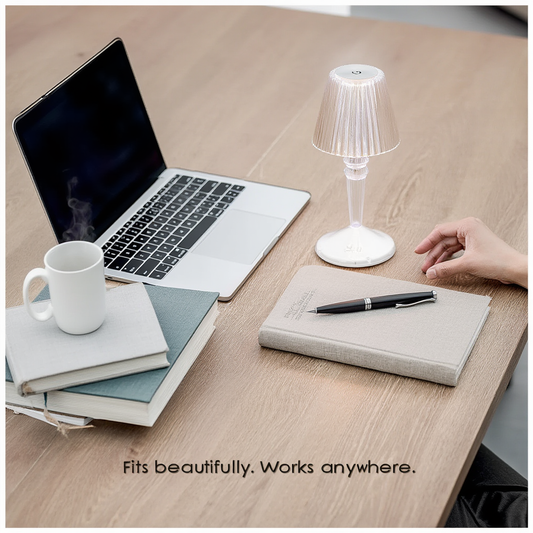 Rechargeable Crystal Table Lamp with Diamond-Faceted Design