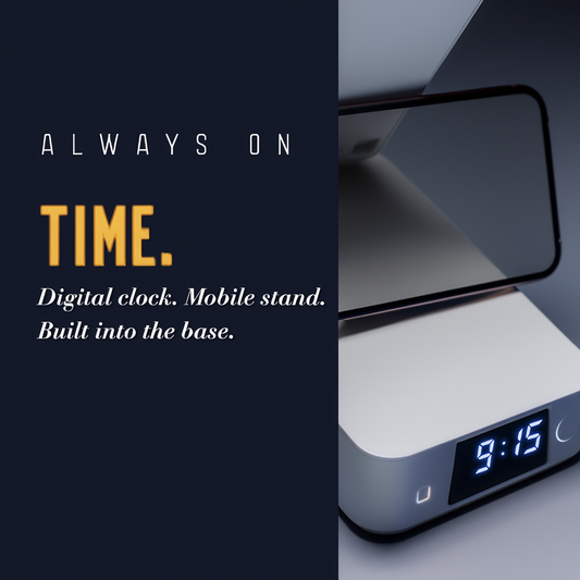 Foldable & Rechargeable LED Desk Lamp with Digital Clock