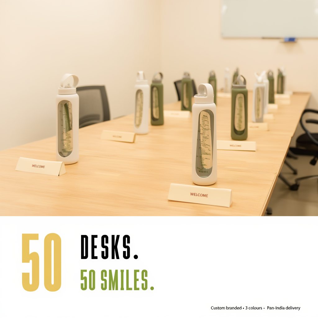 Motivational Glass Bottle | Hydration Tracker | 550ml