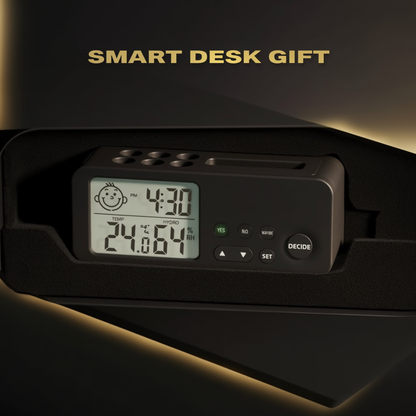 Digital Desk Clock with Decision Maker, Temperature & Humidity Display.