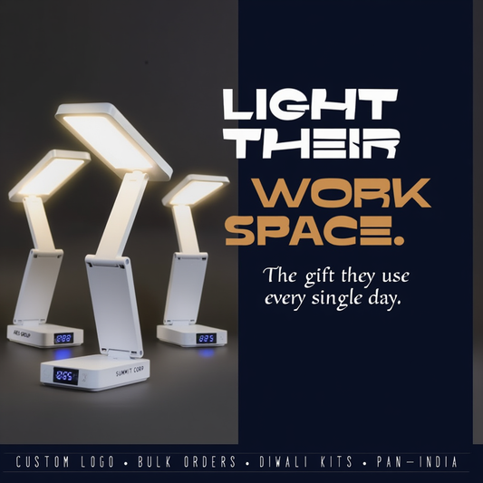 Foldable & Rechargeable LED Desk Lamp with Digital Clock