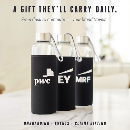 Glass Bottle with Neoprene Sleeve & Strap Lid