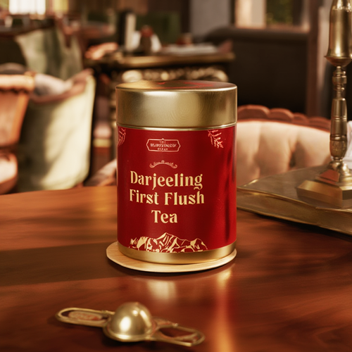 Darjeeling First Flush Tea in a premium tin
