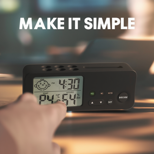 Digital Desk Clock with Decision Maker, Temperature & Humidity Display.