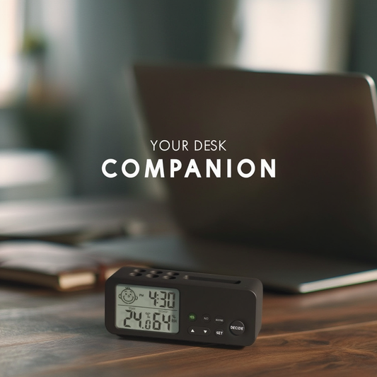 Digital Desk Clock with Decision Maker, Temperature & Humidity Display.