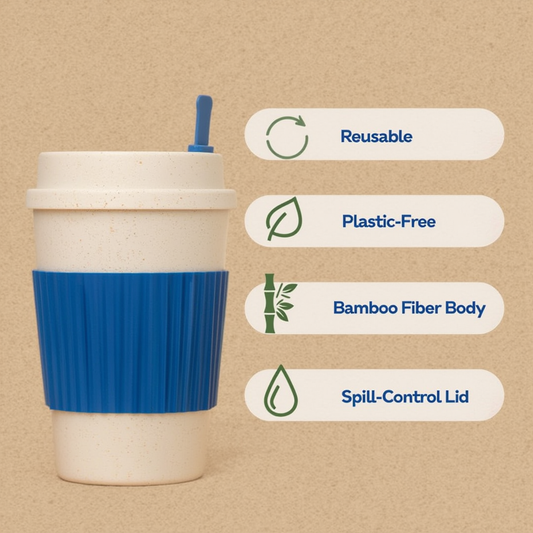 Bamboo Fiber Travel Tumbler with Cold Sleeve