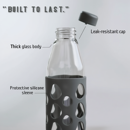 Eco-Friendly Glass Water Bottle with Silicone Sleeve