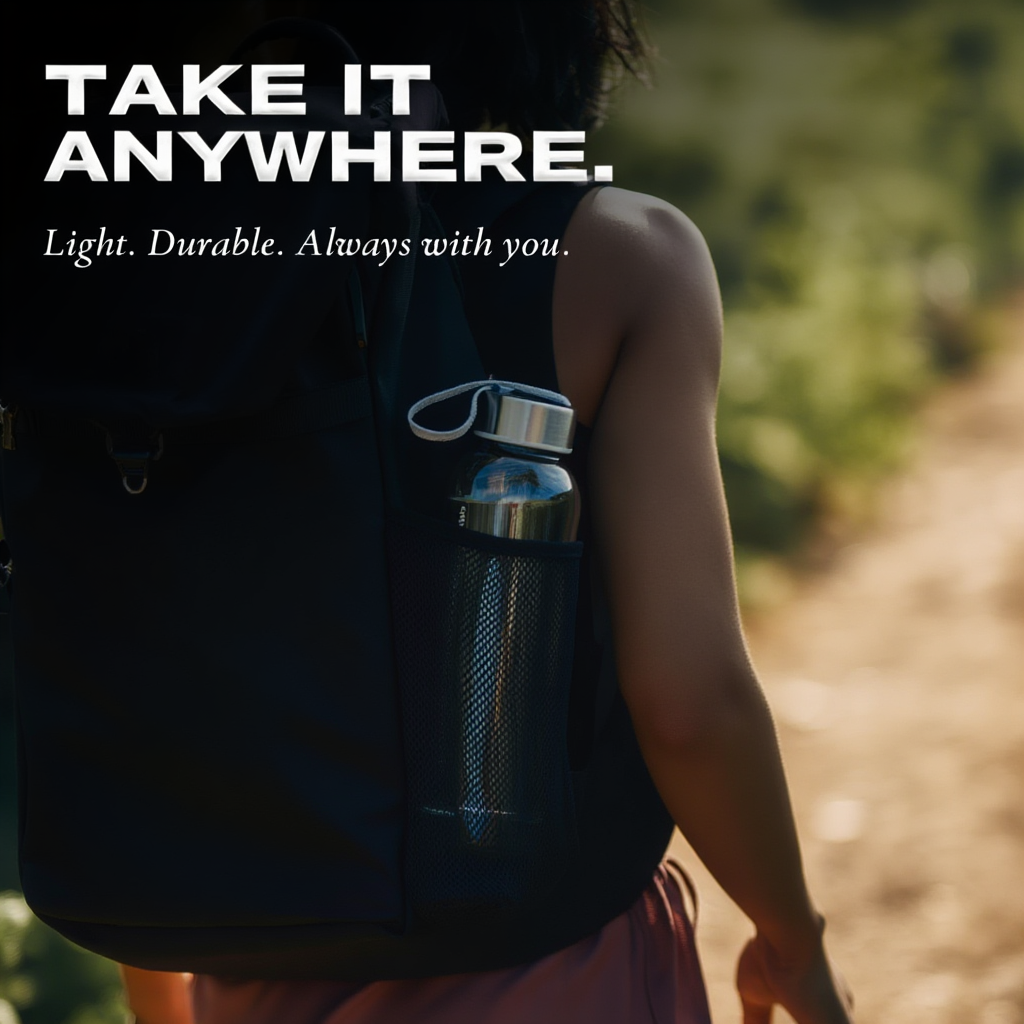 Glass Bottle with Neoprene Sleeve & Strap Lid