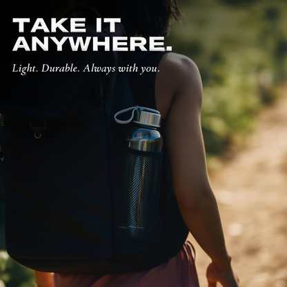 Glass Bottle with Neoprene Sleeve & Strap Lid