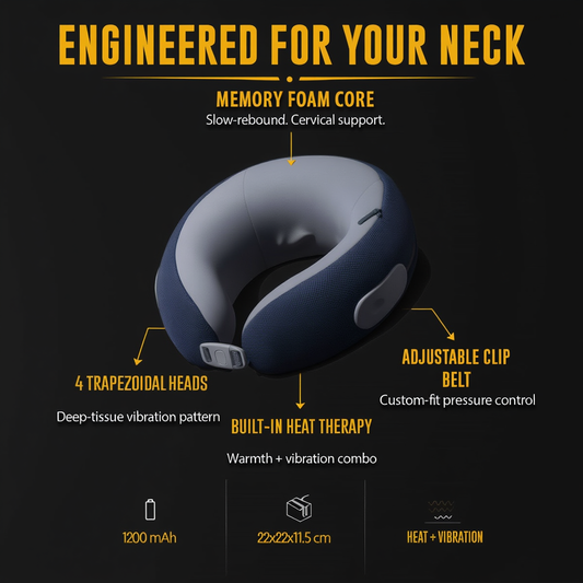 Neck Pillow with Built-In Massager & Heat Therapy