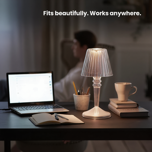 Rechargeable Crystal Table Lamp with Diamond-Faceted Design