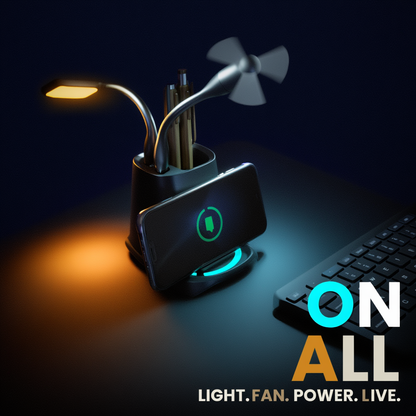 6-in-1 Desk Organiser with Wireless Charger